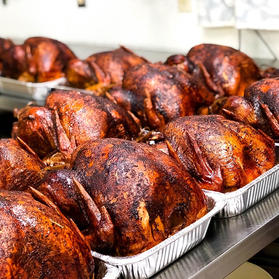 Smoked Turkey in Pans